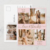 Love and 感謝してい Photo Collageの結婚感謝 ポストカード (正面/裏面)
