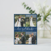 Love and 感謝してい Photo Collageの結婚感謝 ポストカード (スタンド正面)