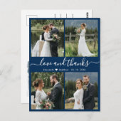 Love and 感謝してい Photo Collageの結婚感謝 ポストカード (正面/裏面)