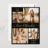 Love and 感謝してい Photo Collageの結婚感謝 ポストカード (正面/裏面)