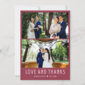 Love and 感謝してい Red Photoありがモダンとうございます サンキューカード (正面)