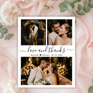 Love and 感謝してい Scriptの写真結婚ありがとう チラシ