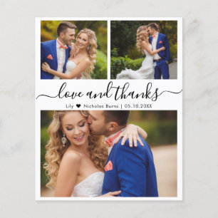Love and 感謝してい Scriptの写真結婚ありがとう チラシ