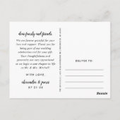 Love and 感謝してい Scriptの写真結婚ありがとう ポストカード (裏面)