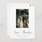 Love and 感謝してい Scriptの写真結婚ありがとう ポストカード (正面/裏面)