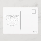 Love and 感謝してい Scriptの写真結婚ありがとう ポストカード (裏面)