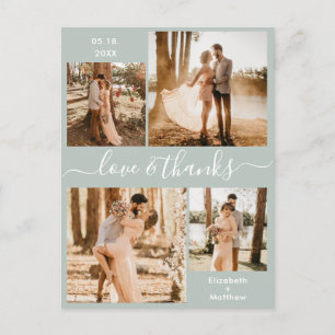 Love and 感謝してい Scriptの結婚ありがとう写真 ポストカード