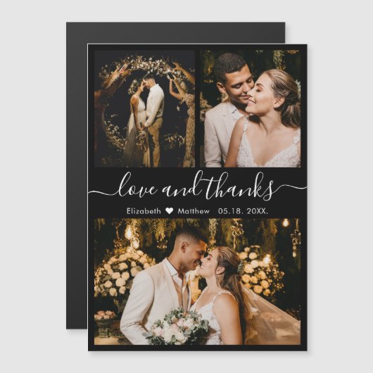Love and 感謝してい Script 3 Photo's 結婚 Thank You (正面/裏面)