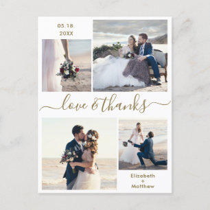 Love and 感謝してい Script 4 Photo's 結婚 Thank You ポストカード