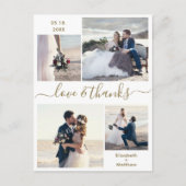 Love and 感謝してい Script 4 Photo's 結婚 Thank You ポストカード (正面)