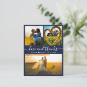 Love and 感謝してい Script Navyの結婚写真 サンキューカード (スタンド正面)
