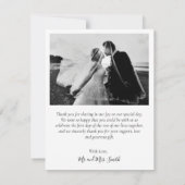 Love and 感謝してい Script Navyの結婚写真 サンキューカード (裏面)