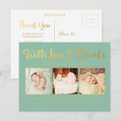 Love and 感謝してい Sip & Seeポストカード付き金ゴールド 案内ポストカード (正面/裏面)