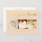 Love and 感謝してい Sip & Seeポストカード付き金ゴールド 案内ポストカード (正面/裏面)