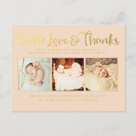 Love and 感謝してい Sip & Seeポストカード付き金ゴールド 案内ポストカード