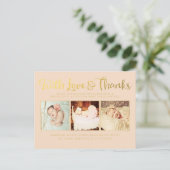 Love and 感謝してい Sip & Seeポストカード付き金ゴールド 案内ポストカード (スタンド正面)