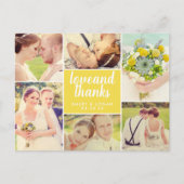 Love and 感謝してい Yellowの写真結婚コラージュ ポストカード (正面)