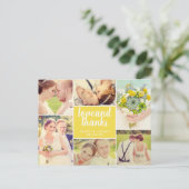 Love and 感謝してい Yellowの写真結婚コラージュ ポストカード (スタンド正面)
