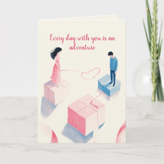 Love and Adventure Artistic Valentines day カード (正面)