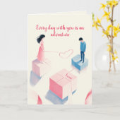 Love and Adventure Artistic Valentines day カード (黄色い花)