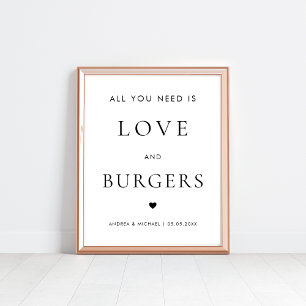 Love and Burgersのサインが結婚必要 ポスター