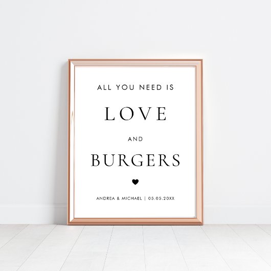 Love and Burgersのサインが結婚必要 ポスター