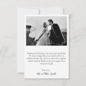 Love and Burgundy感謝してい Scriptの結婚写真 サンキューカード (裏面)