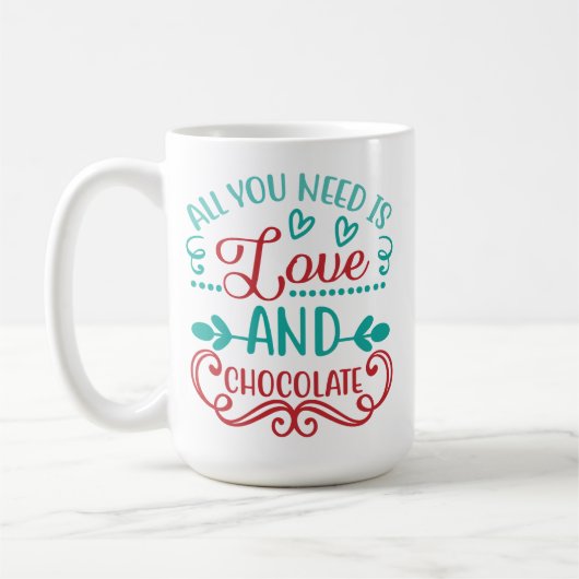 Love and Chocolateだけが必要 コーヒーマグカップ (左)