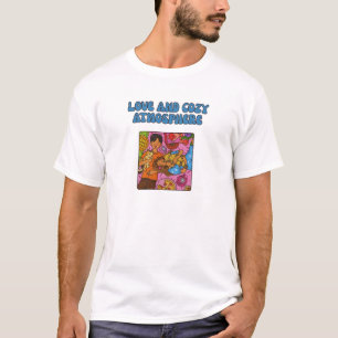 Love and Cozy Cat Vibes - Cとレトロかわいいカップル Tシャツ