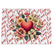 Love And Flowers Valentine  ラージペーパーバッグ (正面)