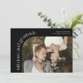 Love and Gratitude Black Wedding Photo サンキューカード (スタンド正面)