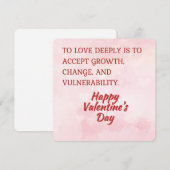 Love and Growth Quote Happy Valentine's Day card  シーズンカード (正面/裏面)
