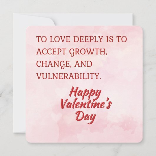Love and Growth Quote Happy Valentine's Day card  シーズンカード (正面)