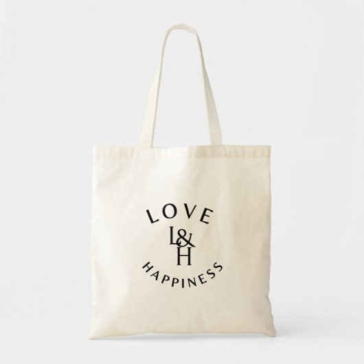 Love and Happiness – Inspirational Quote Tote Bag トートバッグ (正面)