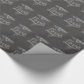 Love and Heart in Chalk Chalkboard ラッピングペーパー (角)