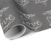 Love and Heart in Chalk Chalkboard ラッピングペーパー (ロールコーナー)