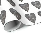 Love and Heart in Chalk Chalkboard Pattern ラッピングペーパー (ロールコーナー)
