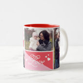 Love and Hugs 4フォトコラージュ ツートーンマグカップ (正面右)