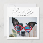 Love and Joy | 犬の面白クリスマスカード シーズンカード (正面)