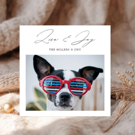 Love and Joy | 犬の面白クリスマスカード シーズンカード