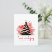 Love and Joy Christmas, エレガント Black & Red シーズンポストカード (スタンド正面)