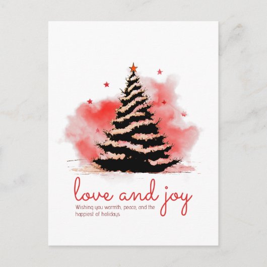 Love and Joy Christmas, エレガント Black & Red シーズンポストカード (正面)