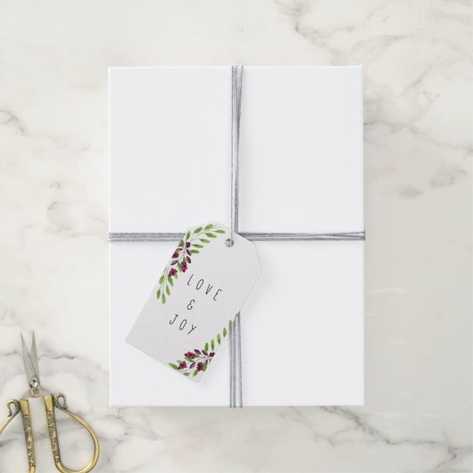 Love and Joy Christmas Laurel ID295 ギフトタグ (より糸付き)