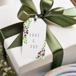 Love and Joy Christmas Laurel ID295 ギフトタグ<br><div class="desc">美しい水色の月桂樹の枝と縁ど果実は、手で描かれたスクリプトの文字「愛と喜び」。オプション文字の'ToとFrom"の逆にあなたのクリスマスプレゼントのために追加さ与えれた。ID295を検索して、このデザインの他の製品を表示する。</div>
