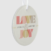 Love And Joy Geoタイポグラフィ澄ん写真結婚s オーナメント (正面)