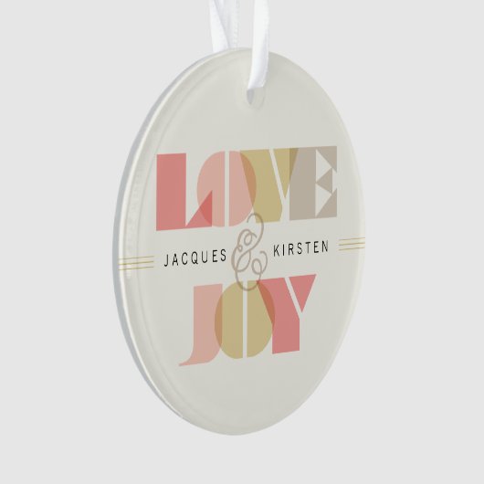 Love And Joy Geoタイポグラフィ澄ん写真結婚s オーナメント (正面)