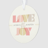 Love And Joy Geoタイポグラフィ澄ん写真結婚s オーナメント (正面)