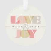 Love And Joy Geoタイポグラフィ澄ん写真結婚s オーナメント (正面)