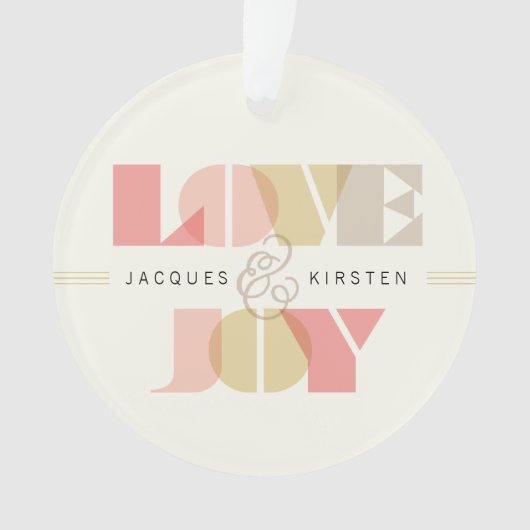 Love And Joy Geoタイポグラフィ澄ん写真結婚s オーナメント (正面)