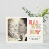 Love And Joy Geoタイポグラフィ澄ん写真結婚s シーズンカード (スタンド正面)